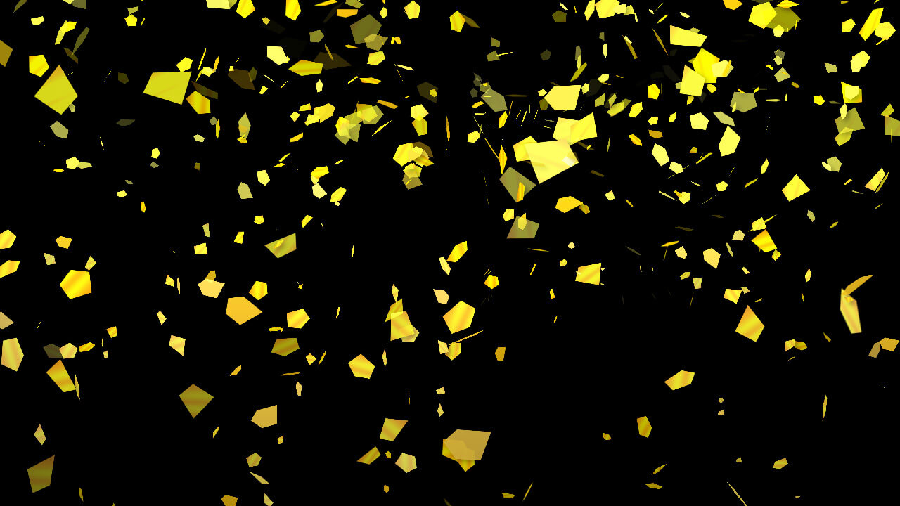 お祝いシーンに 飛び散る金色の紙吹雪 合成用 無料動画素材ムビデコ